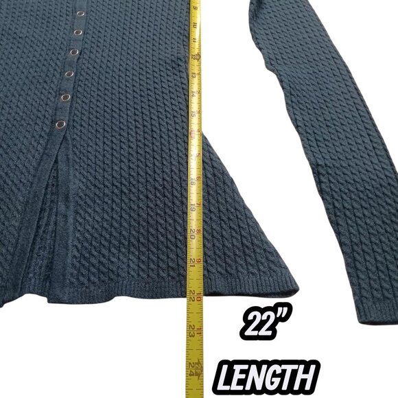 WeWoreWhat Fly Away Knit Sweater Cardigan SMALL Heather Ash Blue NEW - Picture 8 of 9